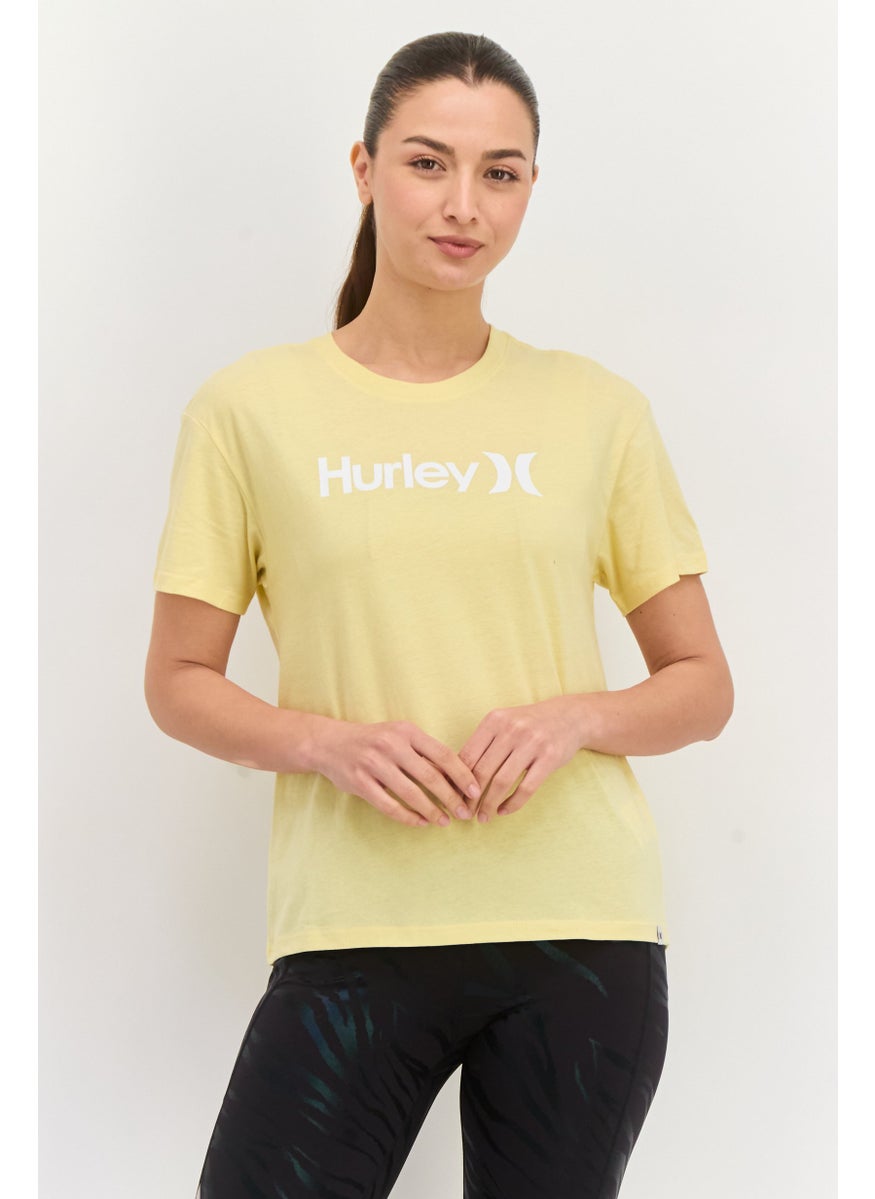 Women Sportswear Fit Short Sleeve Outdoor Top, Yellow