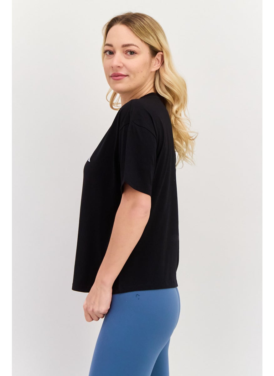 Women Sportswear Fit Long Sleeves Outdoor Top, Black
