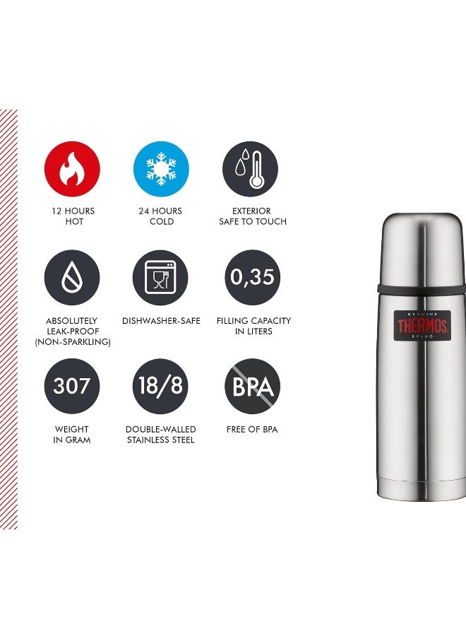 THERMOS STAINLESS STEEL VACUUM INSULATED STEEL FLASK 350 ML, FBB-350SBK, VACUUM FLASK, THERMAL FLASK, INSULATED WATER BOTTLE
