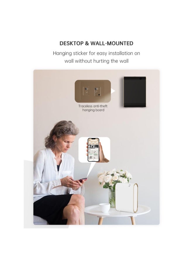 Luxury Smart Scent Diffuser Machine, Dual Fluid Tech, Wi-Fi & Bluetooth with Button Control, Turbo Fan, Noise-Free, Large Fog Output, 350ml, Golden Black, Perfect for Home, Office, Hotel