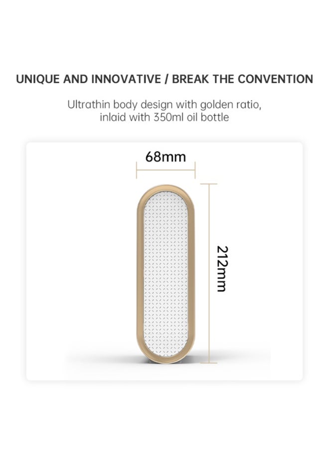 Luxury Smart Scent Diffuser Machine, Dual Fluid Tech, Wi-Fi & Bluetooth with Button Control, Turbo Fan, Noise-Free, Large Fog Output, 350ml, Golden White, Perfect for Home, Office, Hotel