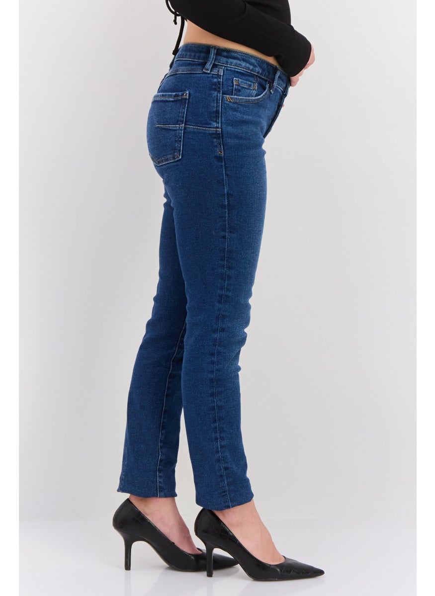 Women Slim Fit Washed Stretchable Jeans, Blue