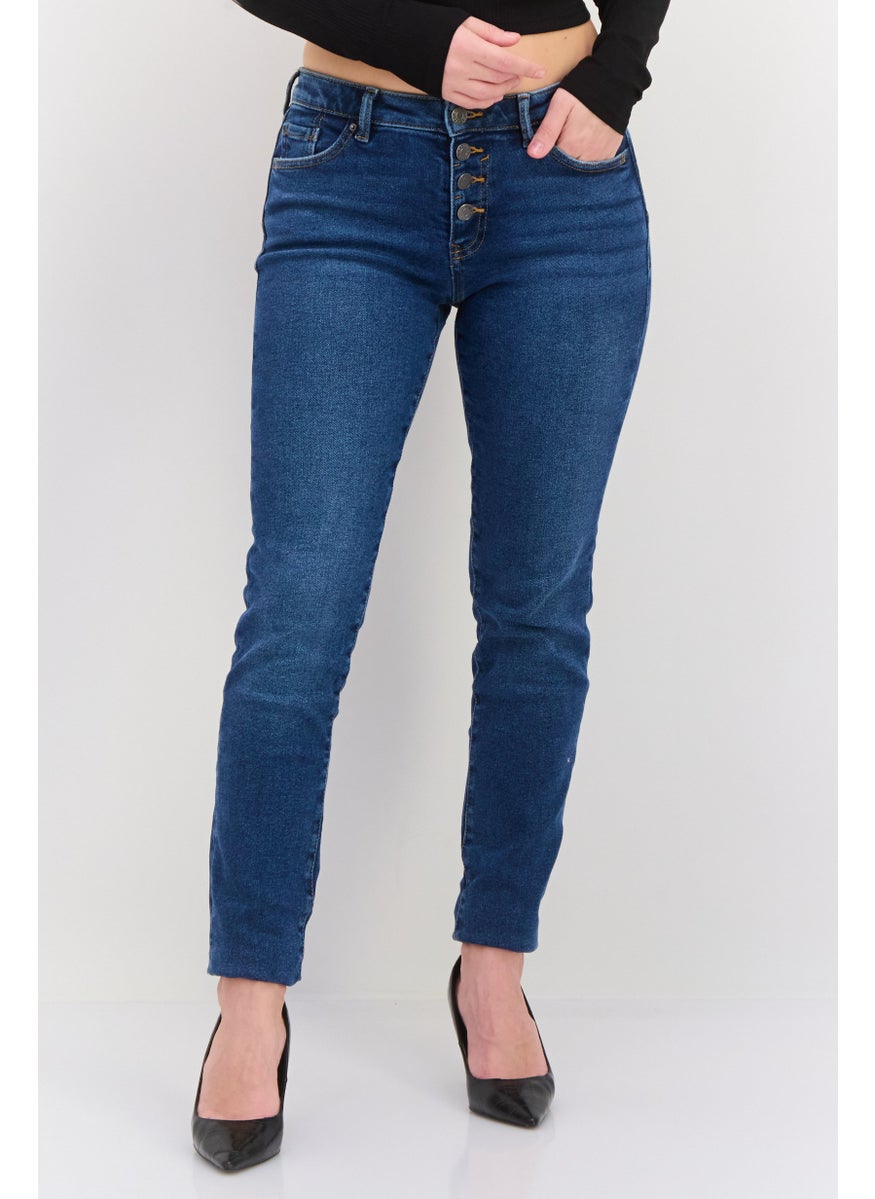 Women Slim Fit Washed Stretchable Jeans, Blue