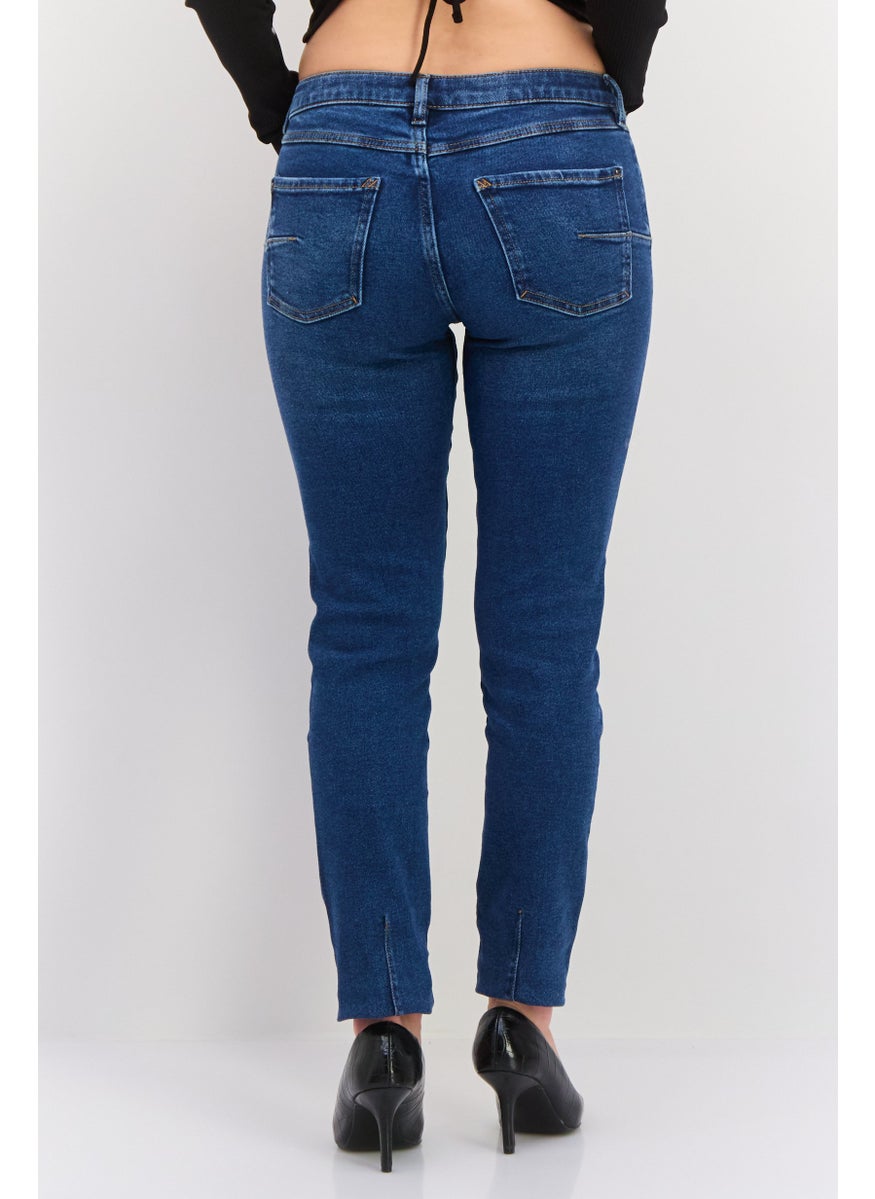 Women Slim Fit Washed Stretchable Jeans, Blue