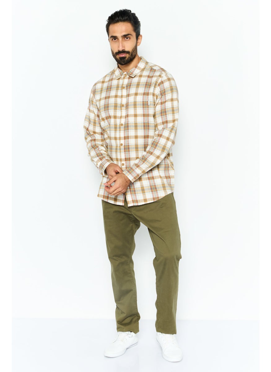 Men Regular Fit Checkered Long Sleeves Casual Shirt, Multicolor