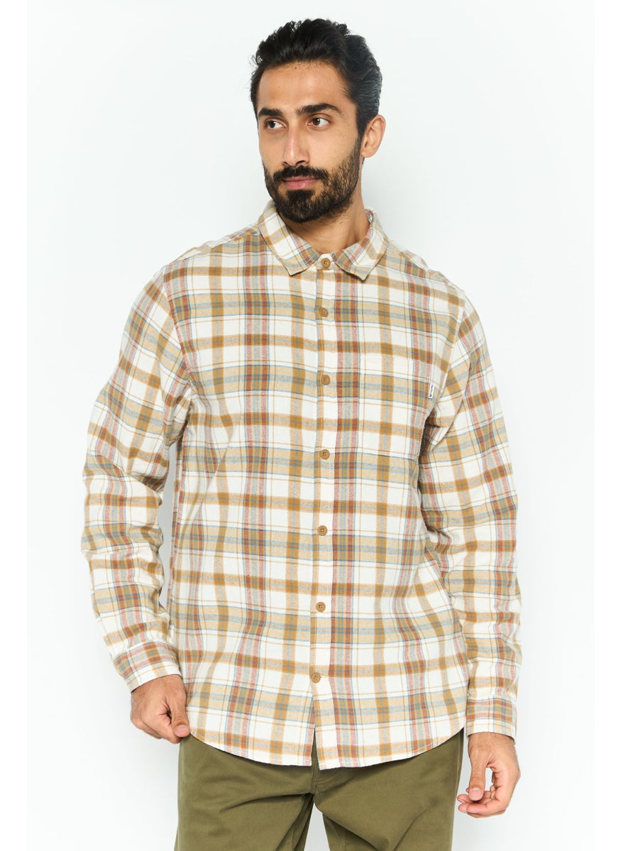 Men Regular Fit Checkered Long Sleeves Casual Shirt, Multicolor