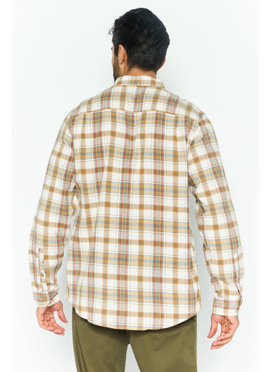 Men Regular Fit Checkered Long Sleeves Casual Shirt, Multicolor