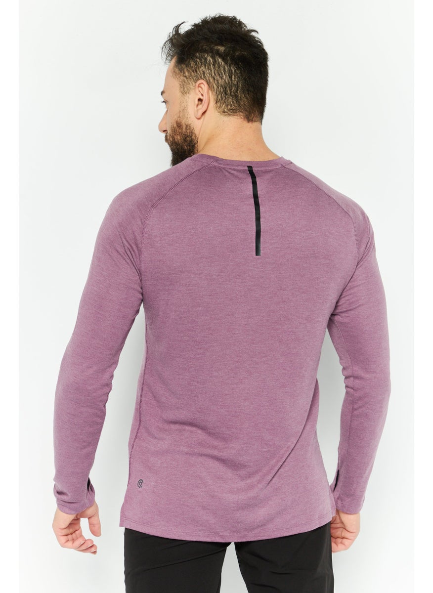 Men Sportswear Fit Long Sleeves Training T-Shirt, Mauve Heather