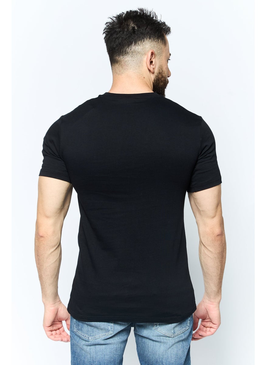 Men Sportswear Fit Short Sleeve Outdoor T-Shirt, Black Combo