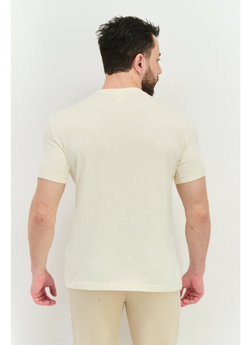 Men Sportswear Fit Short Sleeve Outdoor T-Shirt, Beige