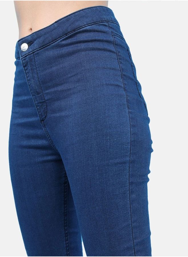 Women Super Skinny Solid High-Rise Denim Jeggings