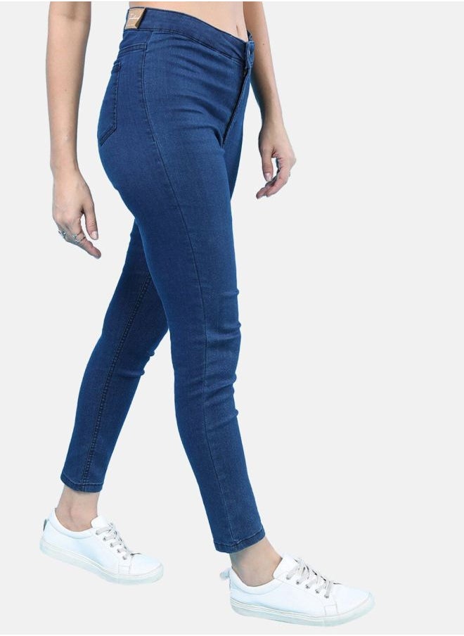 Women Super Skinny Solid High-Rise Denim Jeggings