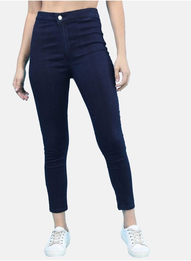 Women Super Skinny Solid High-Rise Denim Jeggings
