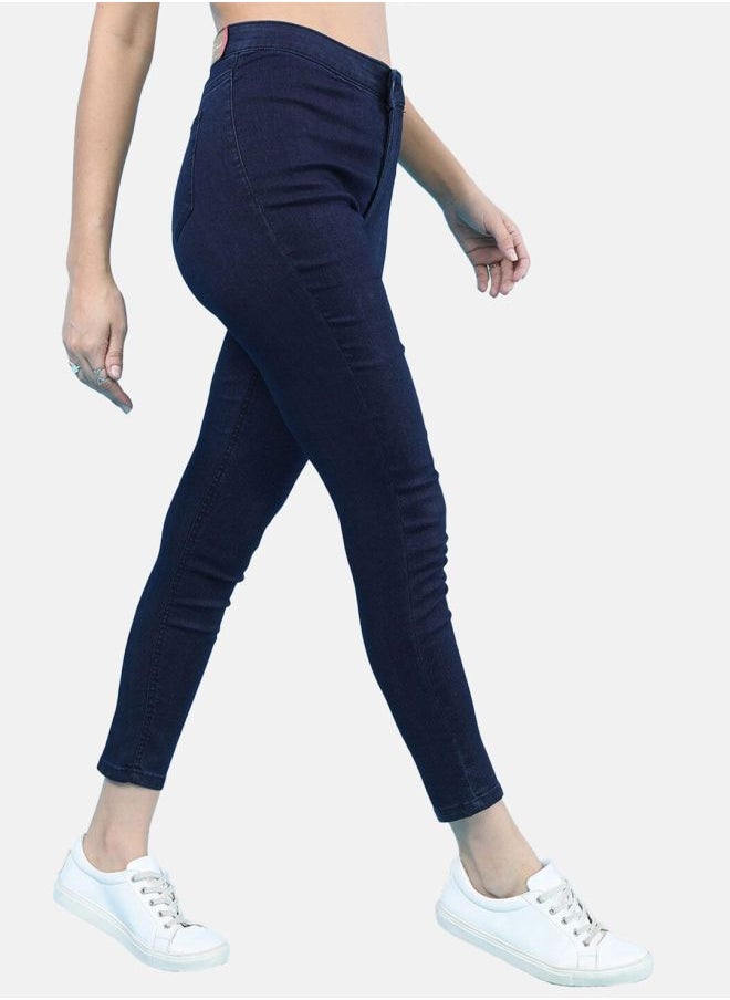 Women Super Skinny Solid High-Rise Denim Jeggings