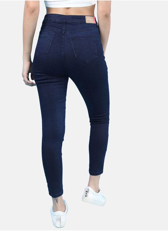 Women Super Skinny Solid High-Rise Denim Jeggings