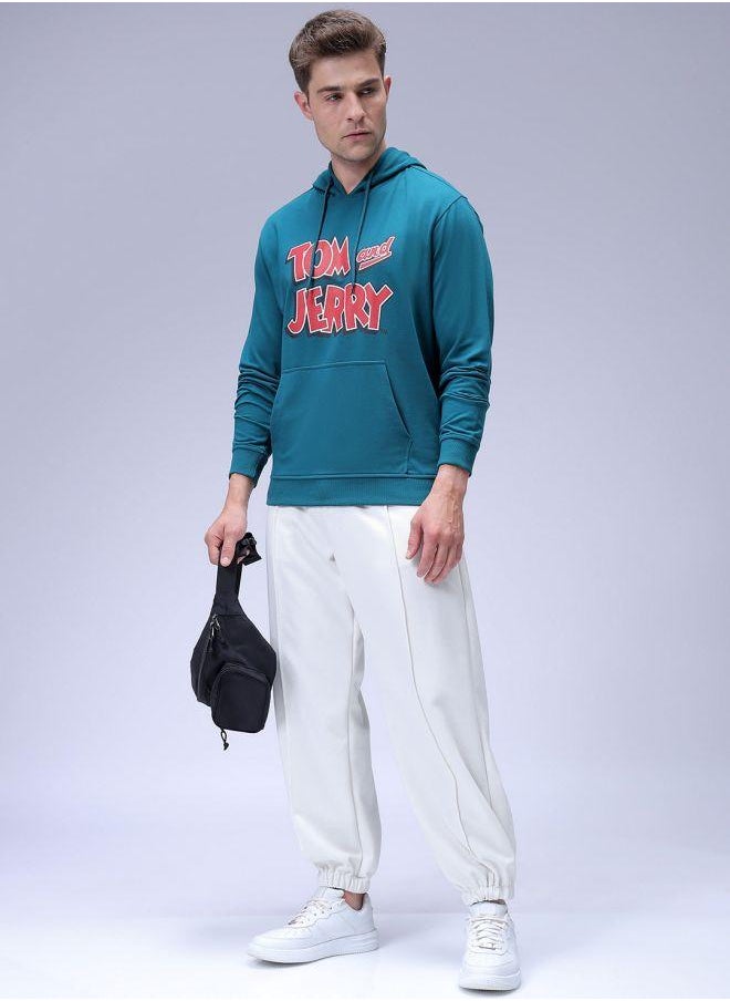 Men Regular Fit Character Overhead Hooded Sweatshirt