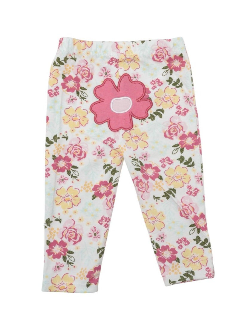 Bambimici Pink Flower Print Short Sleeve with Pyjama 3-Piece