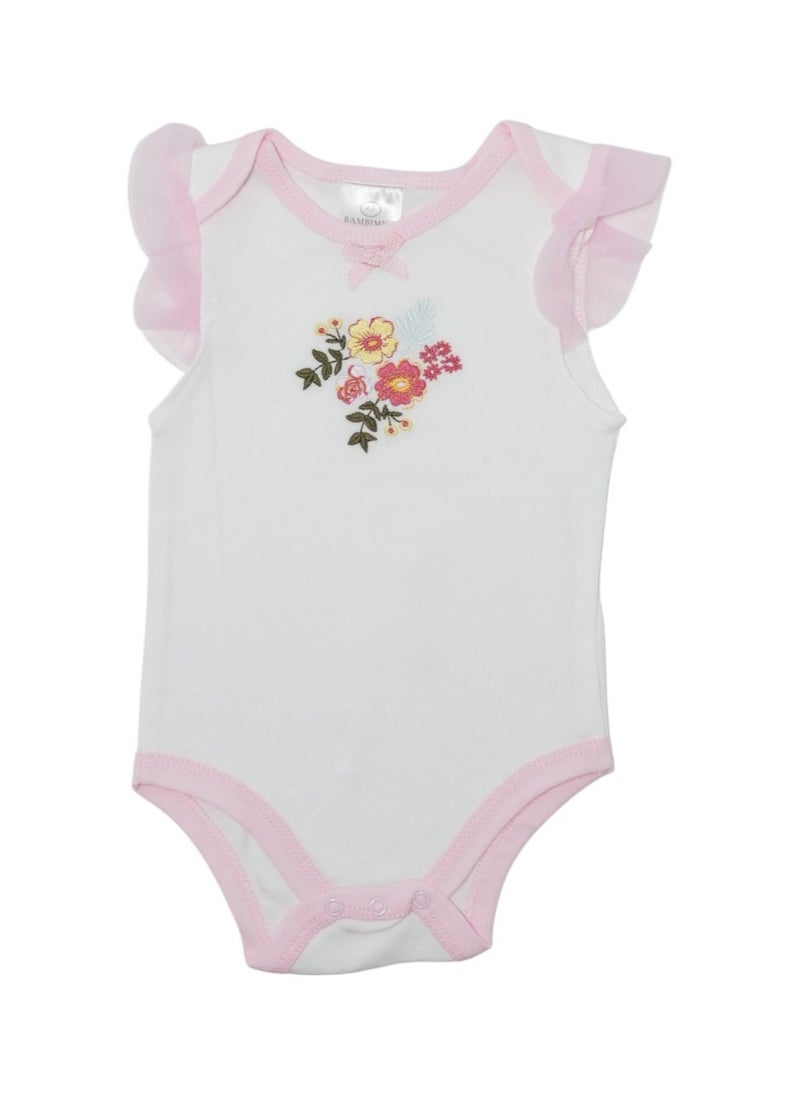 Bambimici Pink Flower Print Short Sleeve with Pyjama 3-Piece