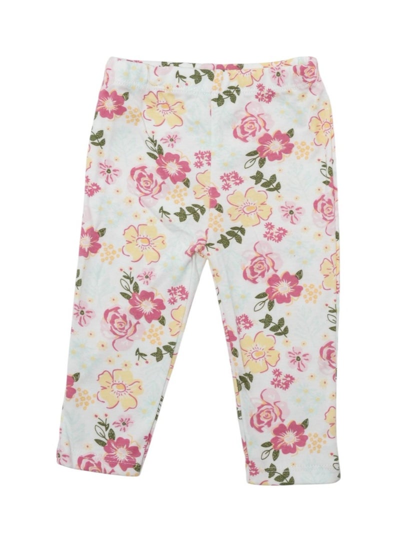 Bambimici Pink Flower Print Short Sleeve with Pyjama 3-Piece