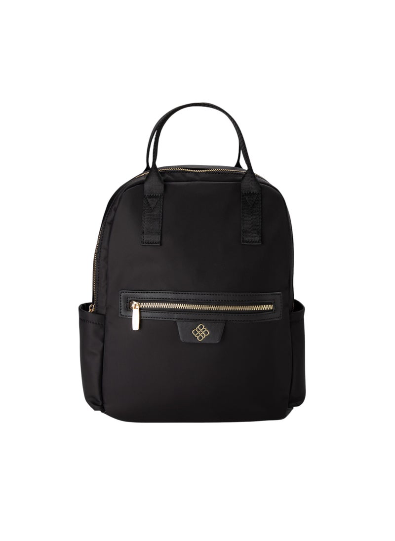 Embellished Top Handle Backpack Black