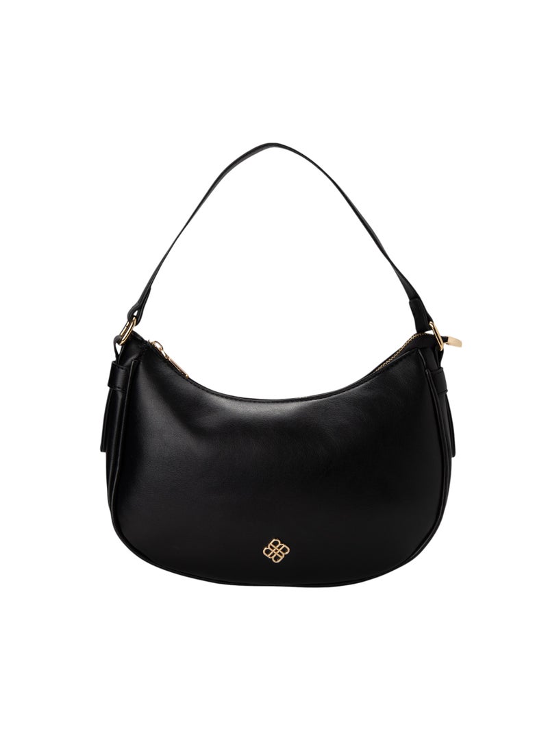Casual Curved Hobo Bag Black