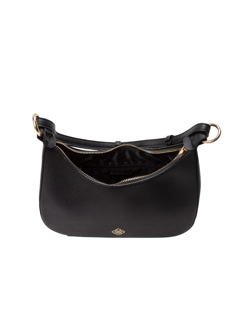 Textured Hobo Bag Black