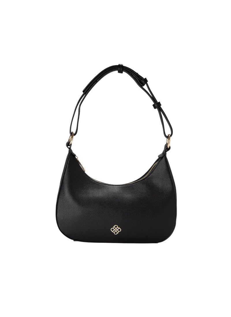 Textured Hobo Bag Black