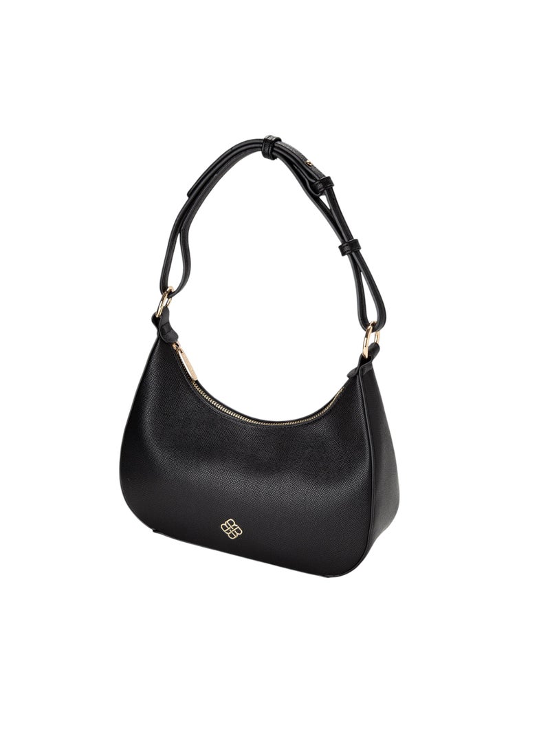 Textured Hobo Bag Black