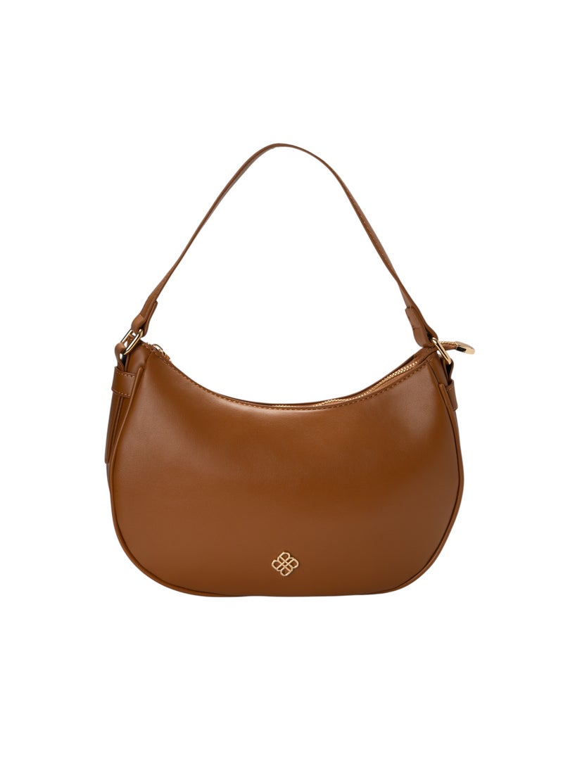 Casual Curved Hobo Bag Brown