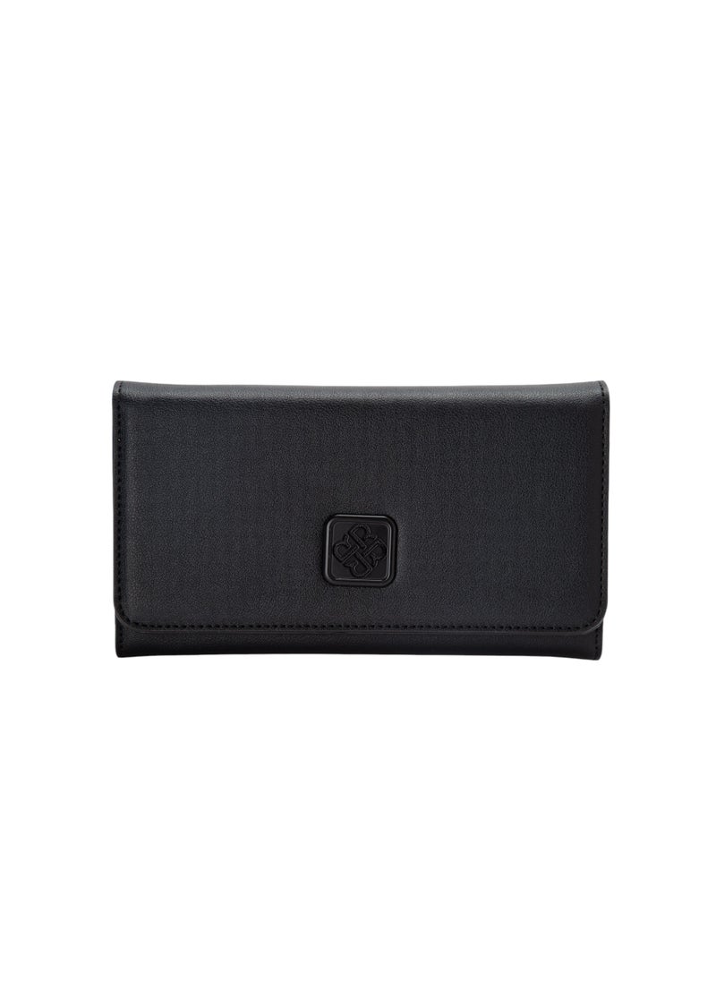 Textured Tri-Fold Wallet Black