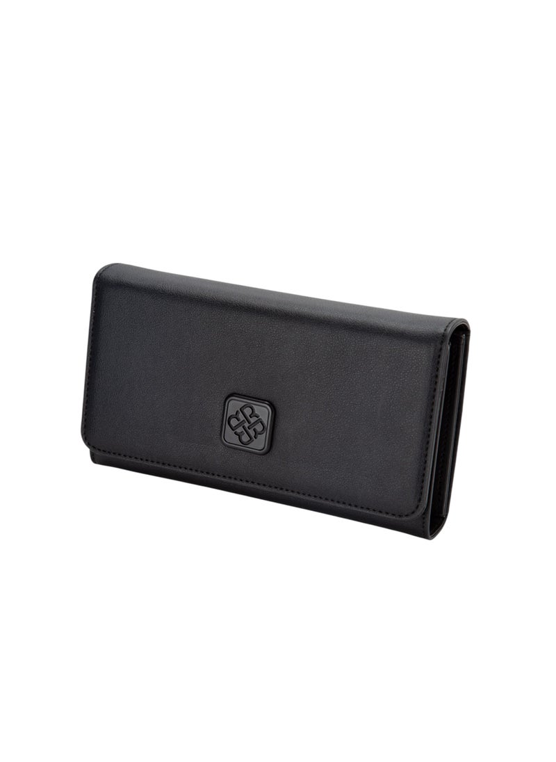 Textured Tri-Fold Wallet Black