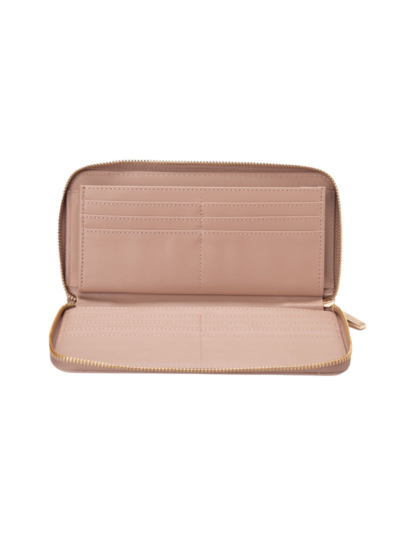 Quilted Zipper Wallet Pink