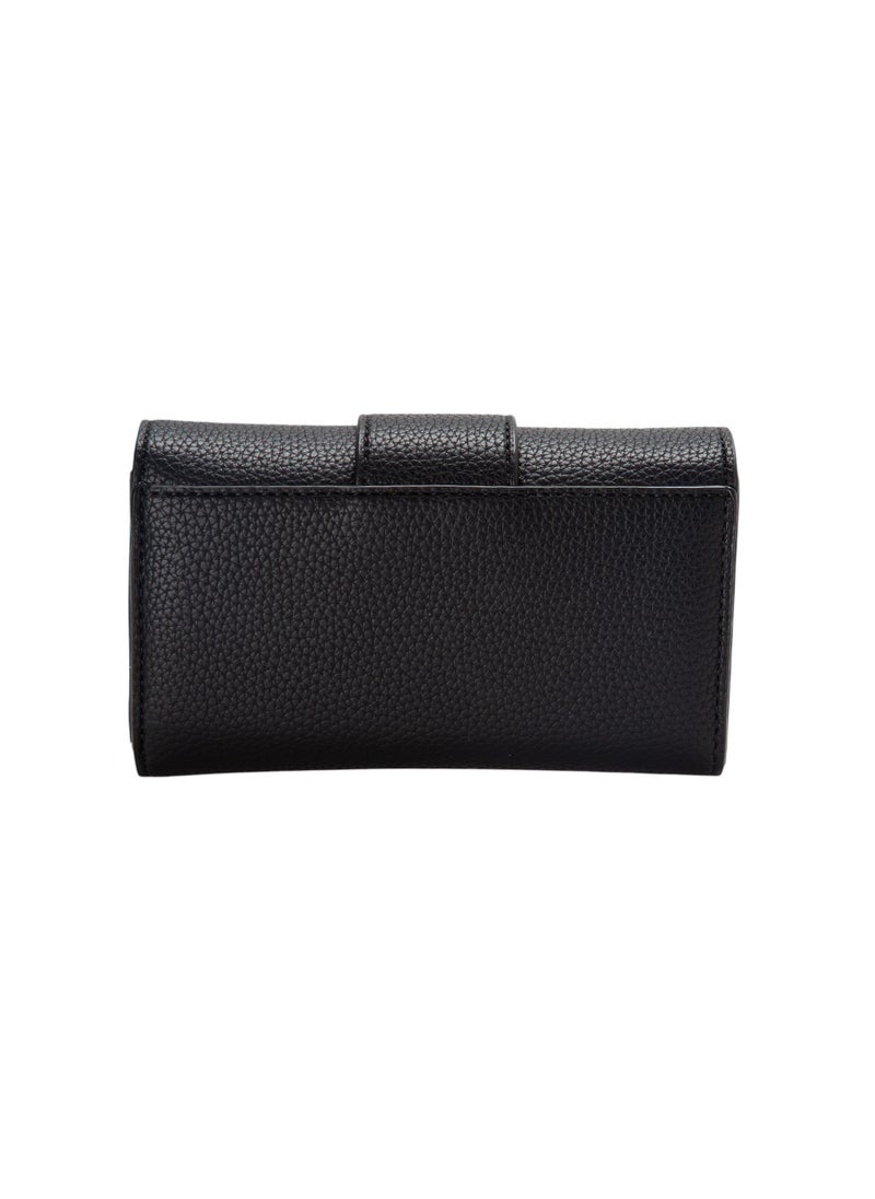 Textured Tri-Fold Wallet Black