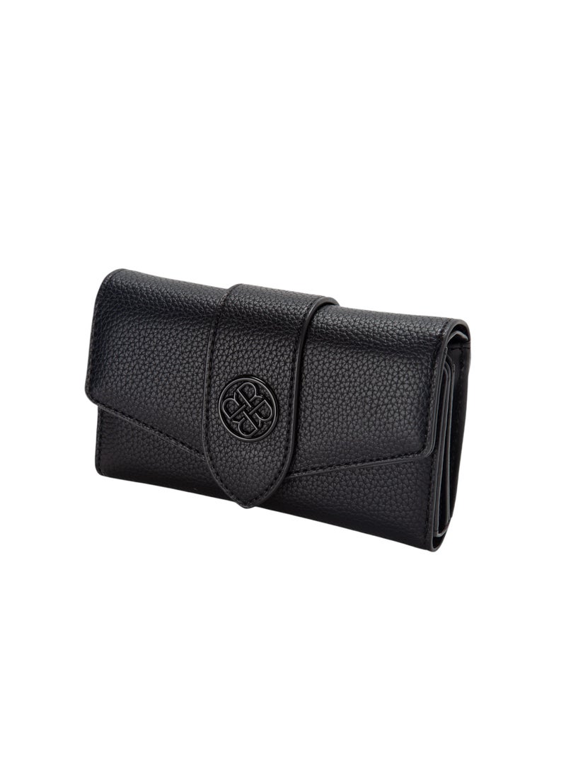 Textured Tri-Fold Wallet Black
