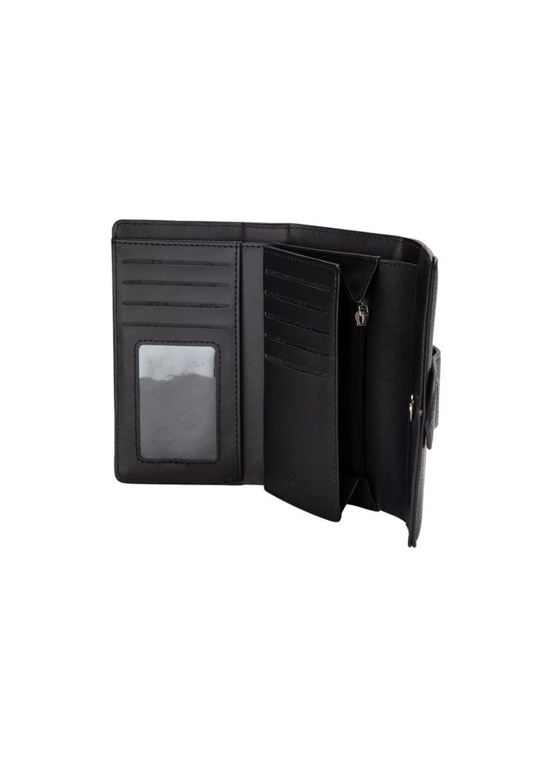Textured Tri-Fold Wallet Black