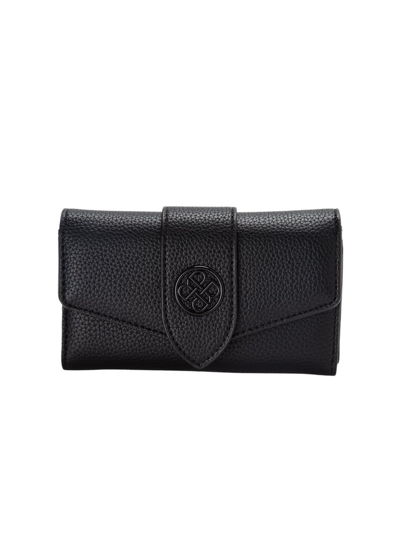 Textured Tri-Fold Wallet Black