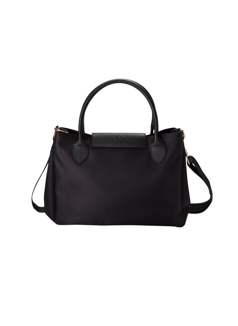 Casual Top Handle Bag with Strap Black