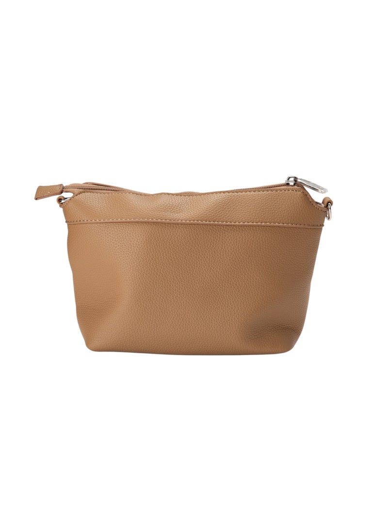 Top Handle Bag with Scarf Detail Beige