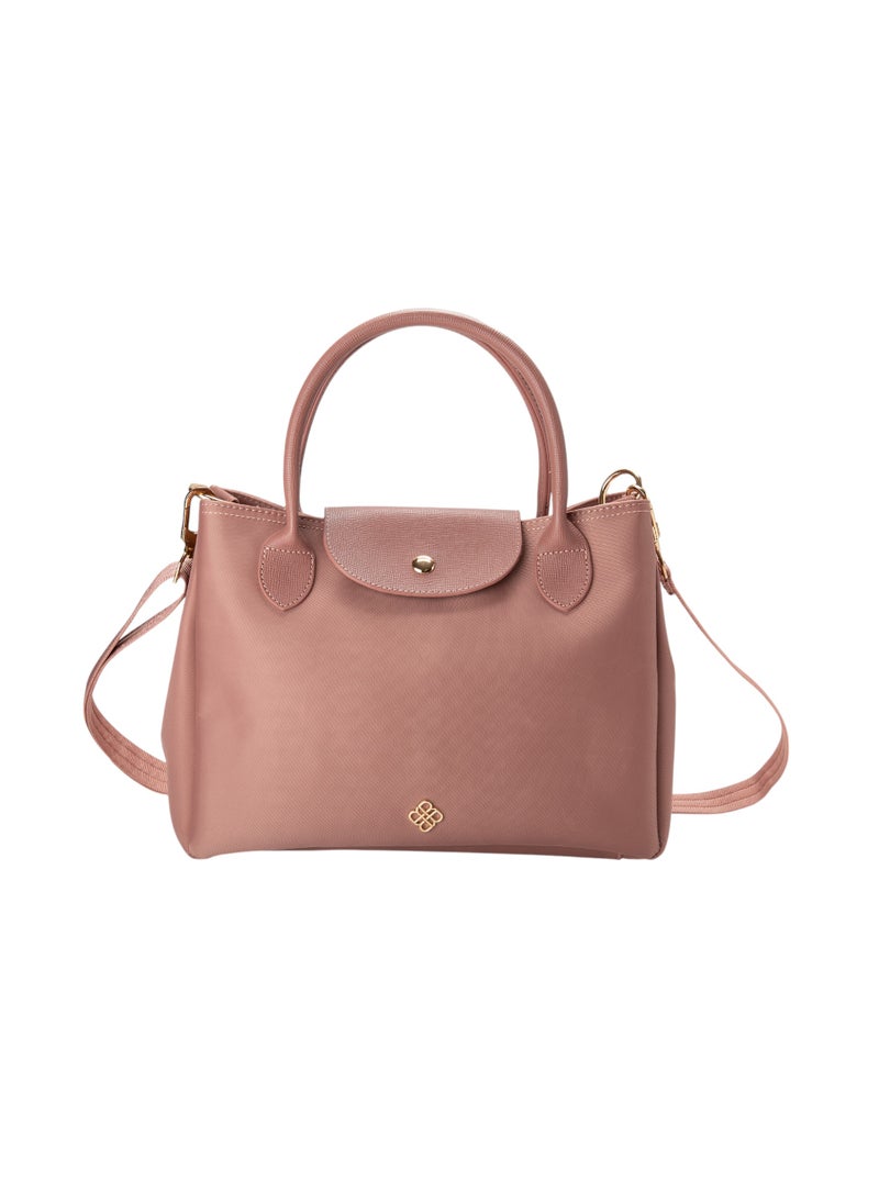 Casual Top Handle Bag with Strap Pink