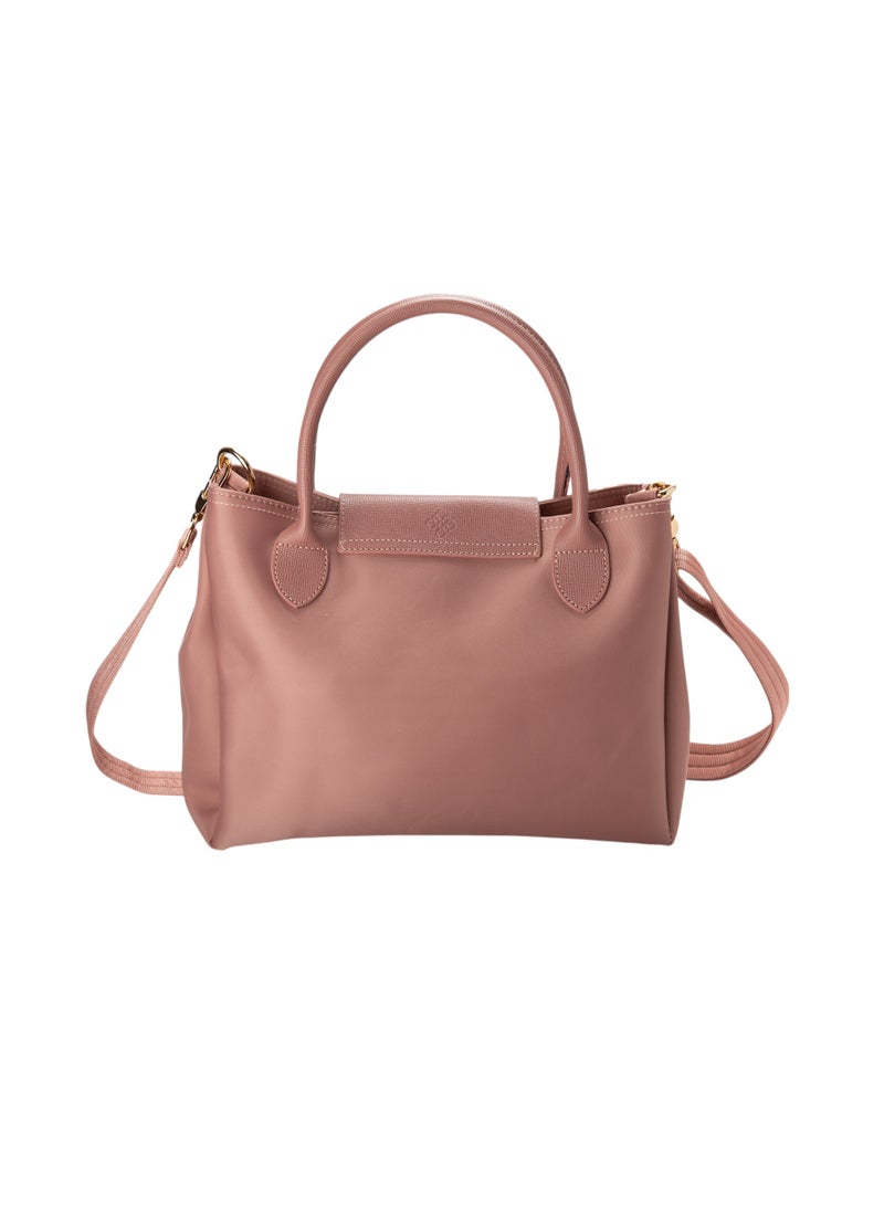 Casual Top Handle Bag with Strap Pink