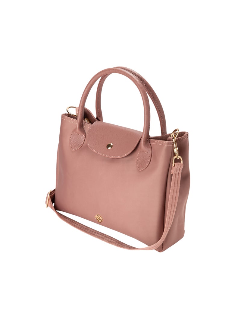 Casual Top Handle Bag with Strap Pink