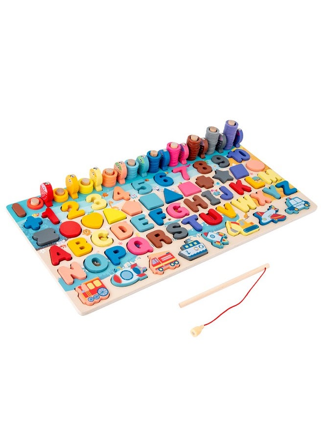Wooden Number Puzzle for Toddlers, Match Board Math Game Early Learning Toys Color Shape Sorting Number Counting Preschool Education Best Gift for 3-6 years Old Boy and Girl