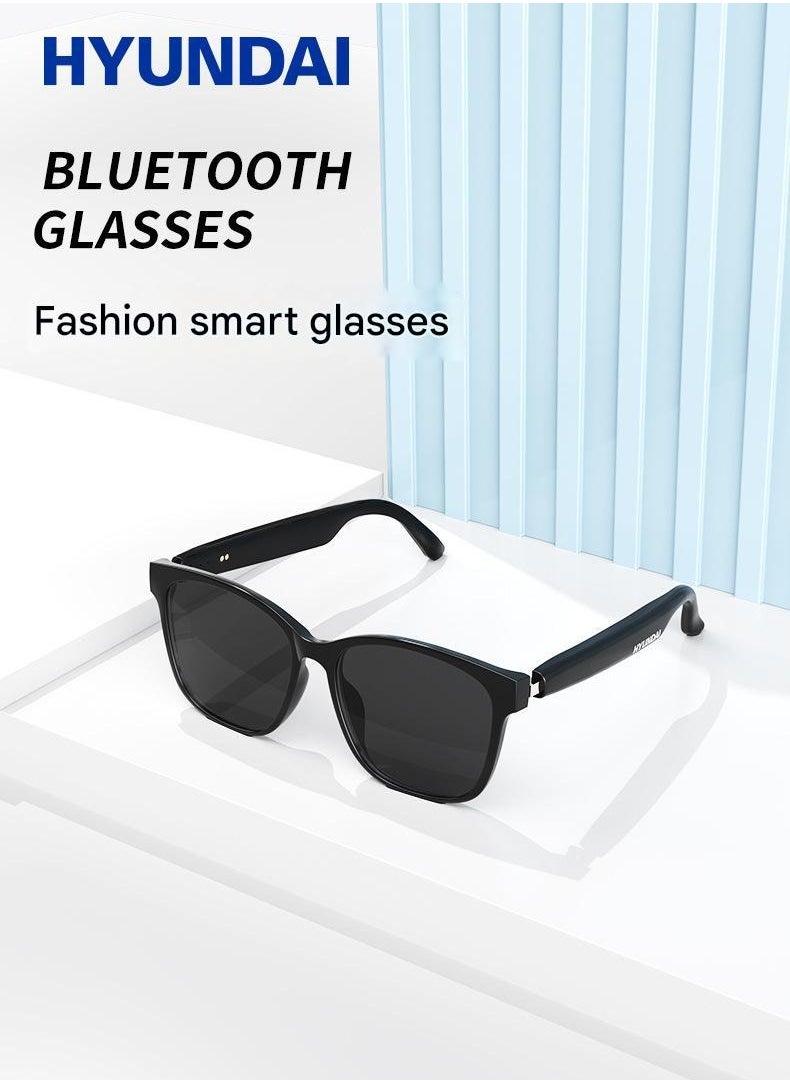 Smart Glasses with AI, Polarized Sunglasses with Bluetooth Speaker, Athletic, Outdoor, Sports UV Protection and Voice Control, Smart AI translation Glasses and Headphones, Translation in 144 languages, AI Chat, Music, Assistant via Bluetooth 5.4 - Black