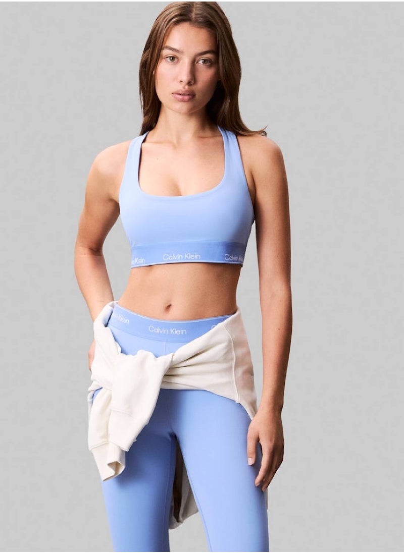 Women's Medium Impact Sports Bra - Polyester, Blue