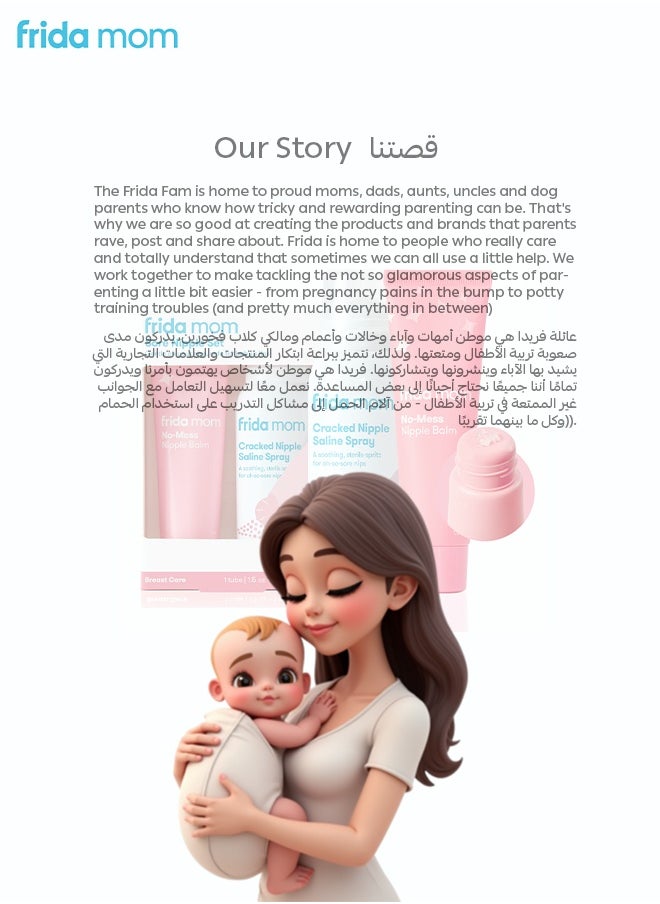 Sore Nipple Set – No-Mess Nipple Balm & Cracked Nipple Saline Spray | Hydrating, Soothing, Made in USA 🇺🇸, Lanolin-Free, Organic Oils | Breastfeeding Relief & Baby-Safe