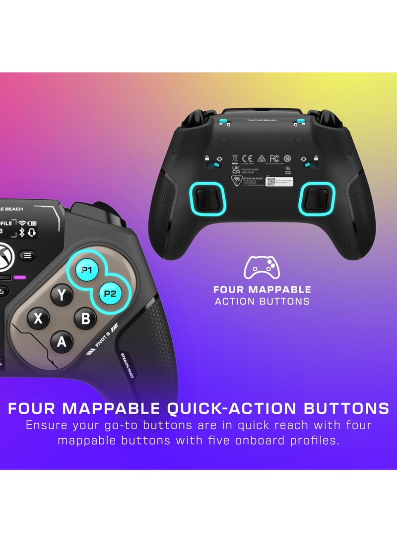 Stealth Pivot Wireless Smart Game Controller - Windows PC, Xbox Series X|S, Xbox One, Android – Rotating Modules, Display Dashboard, Hall-Effect Sticks, Remappable Buttons, Bluetooth