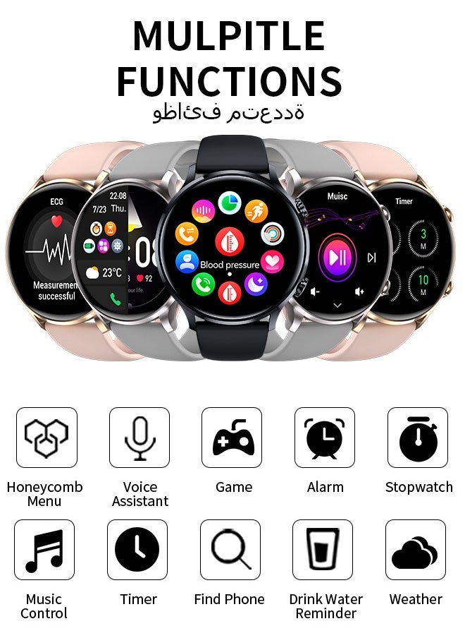 Korean Brand Smart Watch Y5，Business Smartwatch, Waterproof Fitness Watch, Bluetooth Calling, Compatible with Android and iOS,Smartwatch For Men, Zinc Alloy Vacuum Plating, Heart Rate Monitoring，Black
