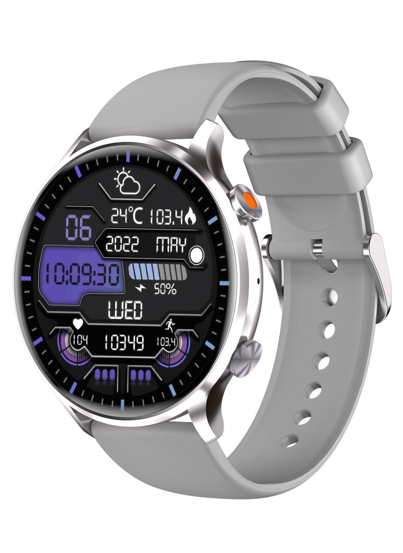 Korean Brand Smart Watch Y5, Business Smartwatch, Waterproof Fitness Watch, Bluetooth Calling, Compatible with Android and iOS, Smartwatch For Men, Zinc Alloy Vacuum Plating, Heart Rate Monitoring, Silver.
