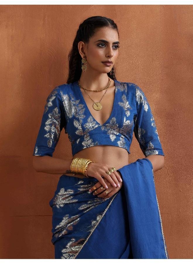 Blue Metallic Blouse
