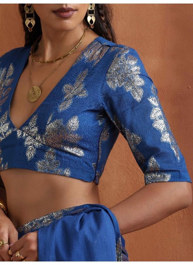 Blue Metallic Blouse